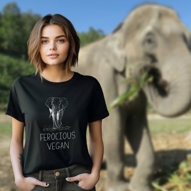 Niedlich Elephant Ferocious Vegan, T-Shirt (Von Creator hochgeladen)