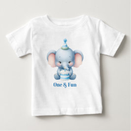 Niedlich Elephant First Birthday Party T - Shirt