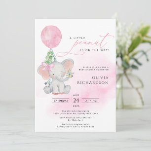 Niedlich Elephant Girl Balloon Kinderdusche Einlad Einladung