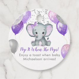 Niedlich Elephant Girl Balloons Babydusche Geschenkanhänger