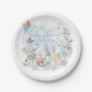 Niedlich Elephant Nature Boy Floral Baby Dusche Pi Pappteller