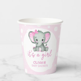 Niedlich Elephant Pink Baby Dusche Pappbecher