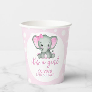 Niedlich Elephant Pink Baby Dusche Pappbecher
