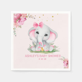 Niedlich Elephant Pink Floral Baby Dusche Serviette