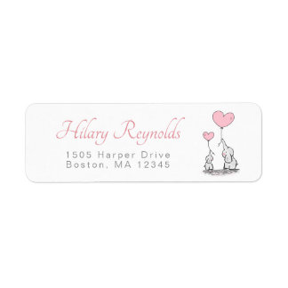 Niedlich Elephant Pink Heart Balloons Girl Baby Du
