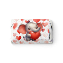 Niedlich Elephant Red Heart Valentine