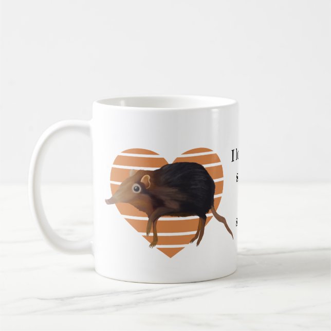 Niedlich Elephant Shrew Orange Heart Wordplay Kaffeetasse (Links)
