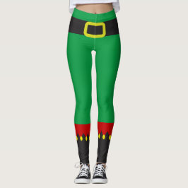 Niedlich Elf Green Christmas Novelty Leggings