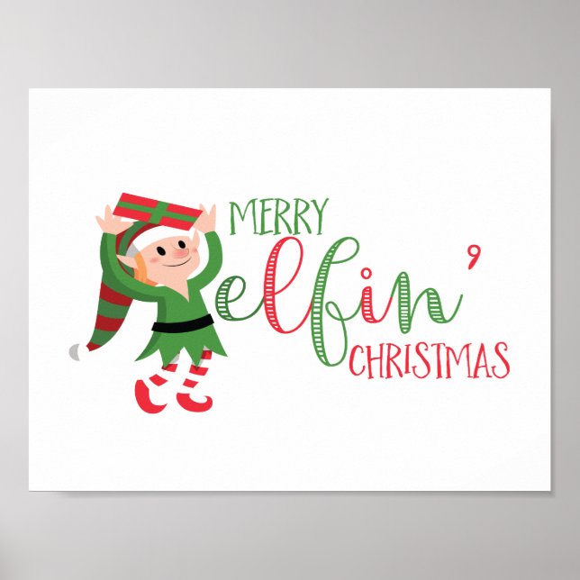 Niedlich Elf Merry Elfin Christmas Poster (Vorne)
