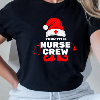 Niedlich Elf Nurse Weihnachtsfeiertage Crew Ihren T-Shirt