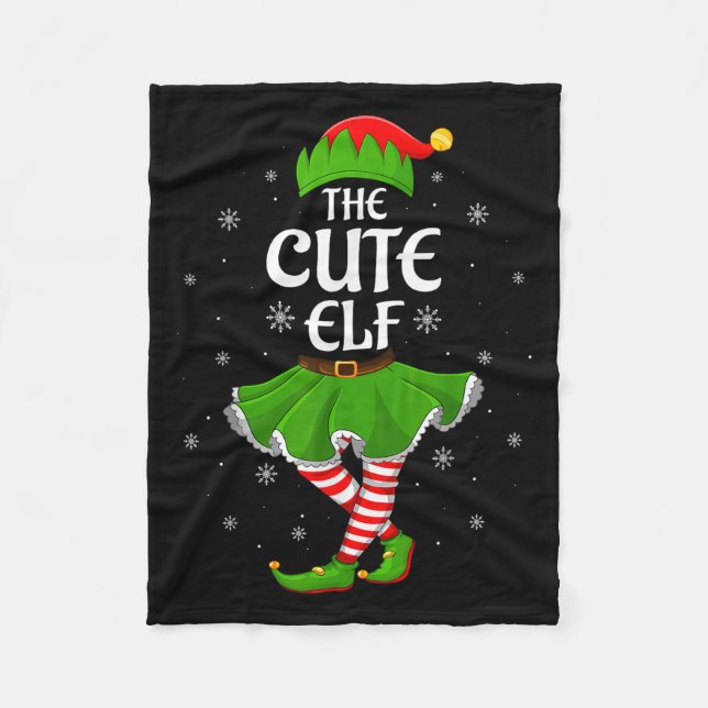 Niedlich Elf Weihnachtsmädchen Frauen Elf Squad Xm Fleecedecke (Vorderseite)