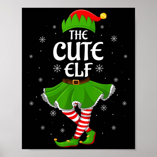 Niedlich Elf Weihnachtsmädchen Frauen Elf Squad Xm Poster (Vorne)