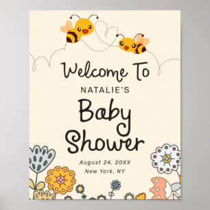 Niedlich Empfang: Reveal Baby Shower Poster