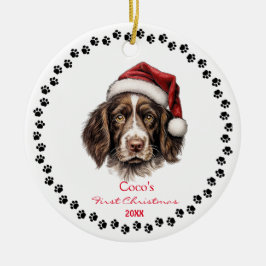 Niedlich Englisch Springer Spanel Dog Weihnachtsma Keramik Ornament