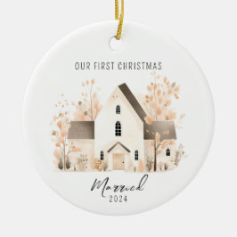 Niedlich Erste Weihnachtsfeier Verheiratete Weihna Keramik Ornament