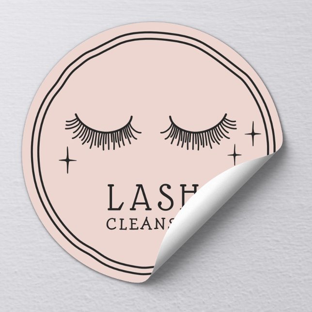 Niedlich Eyelash Girly Blush Pink Salon Lash Clean Runder Aufkleber (Von Creator hochgeladen)