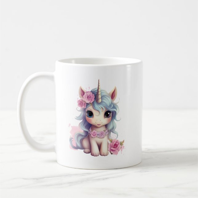 Niedlich Fairy Baby Unicorn Sparkling Fantasy Kaffeetasse (Links)