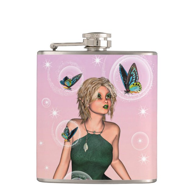 Niedlich Fairy Flachmann (Vorderseite)