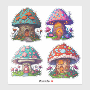 Niedlich Fairy Mushroom House Aufkleber
