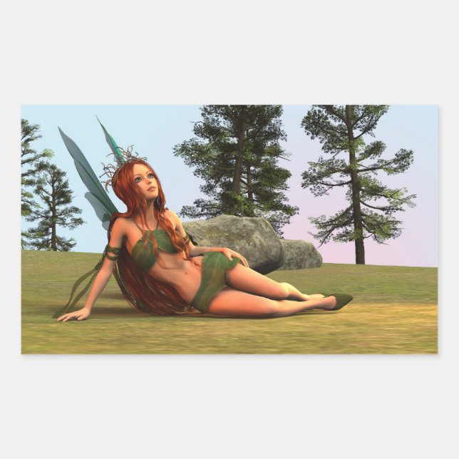 Niedlich Fairy Rechteckiger Aufkleber (Vorderseite)