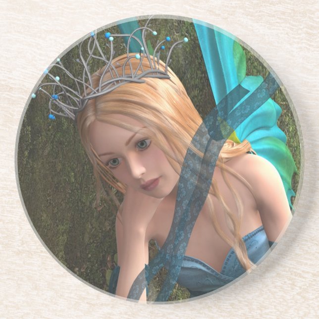 Niedlich Fairy Sandstein Untersetzer (Vorne)