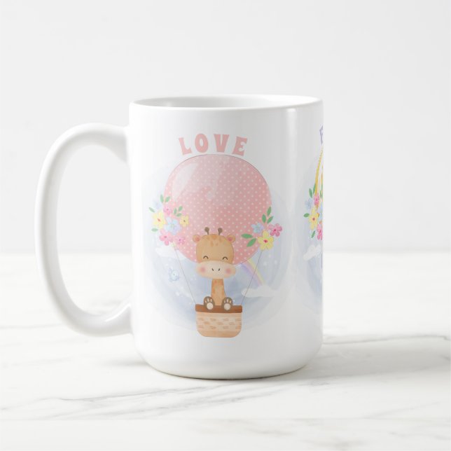 Niedlich Faith Hope Liebe Safari Jungle Ballon Kaffeetasse (Links)