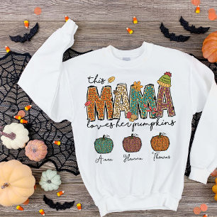 Niedlich Fall Mama Liebe Ihr Pumpkin Leopard Sweatshirt