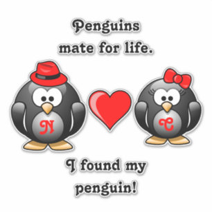 Niedlich fand ich meine Pinguin Mate for Life Red Aufkleber