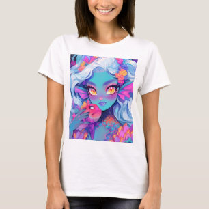 Niedlich Fanged Meerjungfrau und Hausfisch T-Shirt