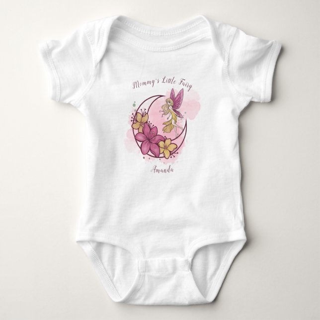 Niedlich Fantasy Moon Fairy Personalisiert Baby Bo Strampler (Vorderseite)