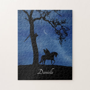 Niedlich Fantasy Pegasus Unicorn Individuelle Name Puzzle