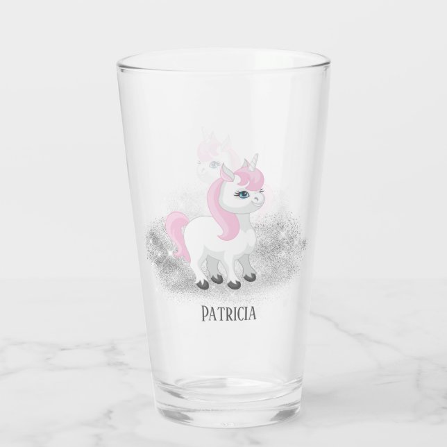 niedlich Fantasy Unicorn Name Glas (Rückseite)