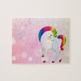 Niedlich, farbenfroh, Bokeh, Rainbow Unicorn Puzzle