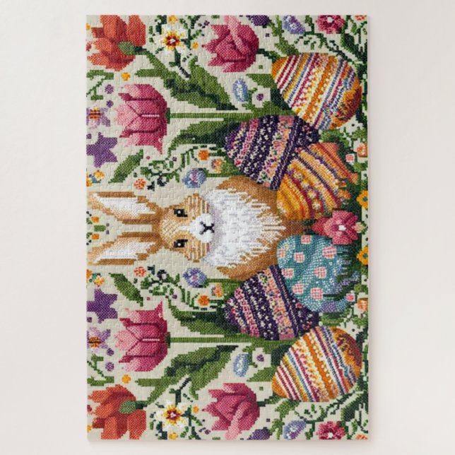 Niedlich/farbenfroh Frühjahr/Ostermesse Puzzle (Vertikal)