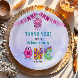 Niedlich farbenfrohe Geburtstagsparty Pappteller