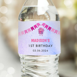 Niedlich farbenfrohe Geburtstagsparty Wasserflaschenetikett