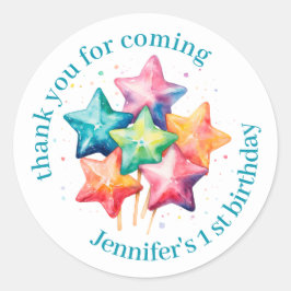 Niedlich farbenfrohe Lollipops Geburtstag Vielen D Runder Aufkleber