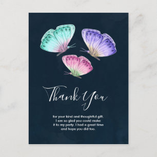 Niedlich farbige Wasserfarbenfrohe Schmetterlinge Postkarte