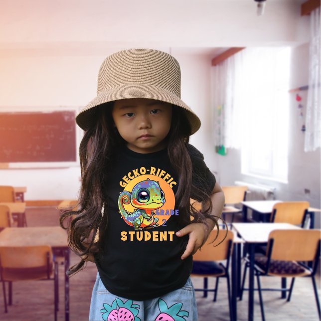 Niedlich-farbiges Gecko-Schuljahr Name Gecko-riffi T-Shirt (Von Creator hochgeladen)