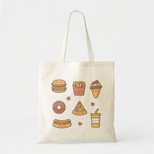 Niedlich Fast Food Burger Fries Donut Pizza Tasche