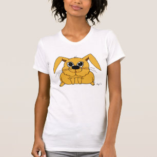 Niedlich Fat Bunny Womens Lässig Scoop T - Shirt