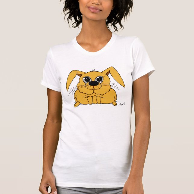 Niedlich Fat Bunny Womens Lässig Scoop T - Shirt (Vorderseite)