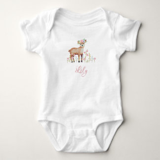Niedlich Fawn Personalisiert Baby Girl Jersey Body Strampler