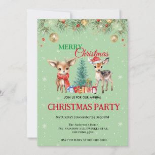 Niedlich Fawn Rentier Santa MERRY Weihnachtsfest P Einladung