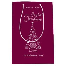 Niedlich Feierliche Magenta Weihnachten Mittlere Geschenktüte