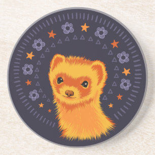 Niedlich Ferret Art - Farbenfrohe Mustelid Design Getränkeuntersetzer