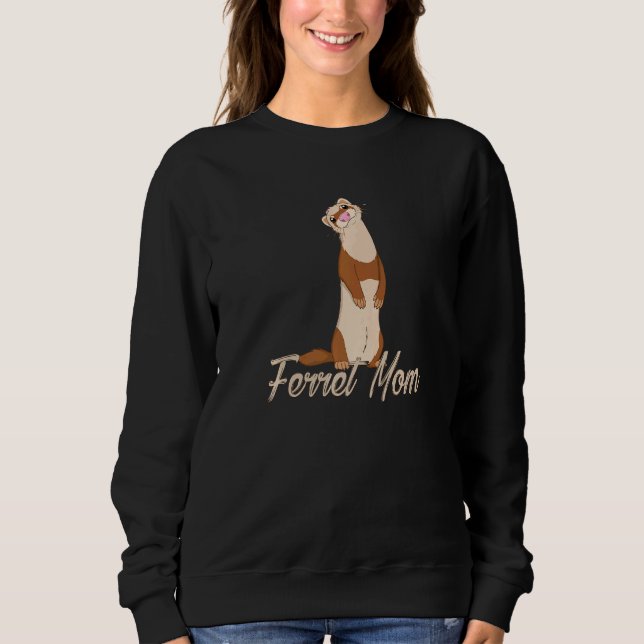 Niedlich Ferret Mama Ferret Eigentümer Sweatshirt (Vorderseite)