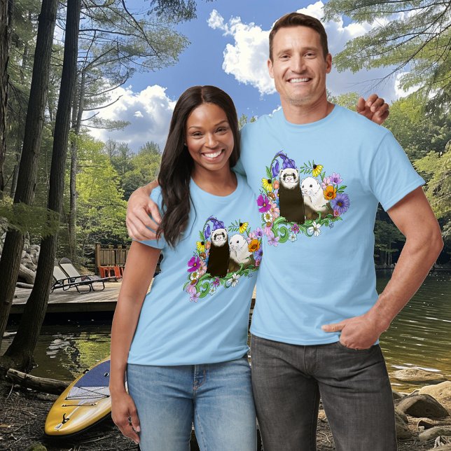 Niedlich Ferrets Floral T-Shirt (Von Creator hochgeladen)