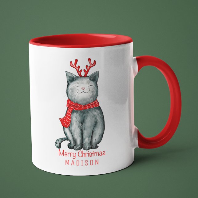 Niedlich Festivals Katze Frohe Weihnachten Persona Tasse (Von Creator hochgeladen)