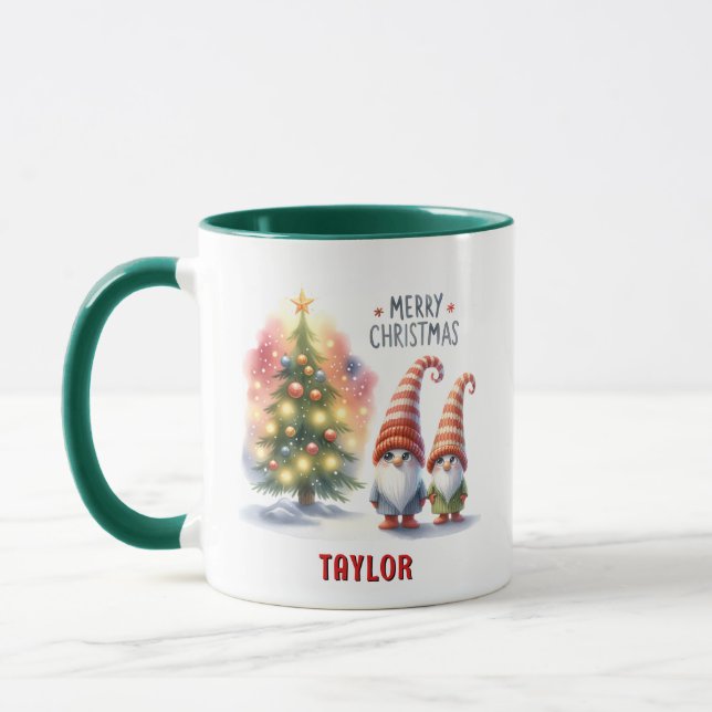 Niedlich festlich Personalisiert frohe Weihnachtsg Tasse (Links)